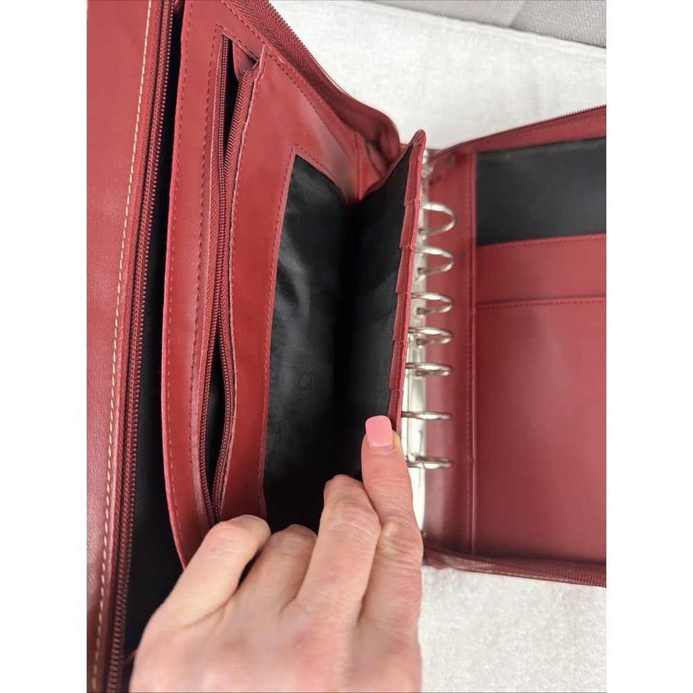 Vtg FRANKLIN COVEY Red  7 Ring Planner Binder  w/ Retractable Handles  8" x 11" - Picture 14 of 16